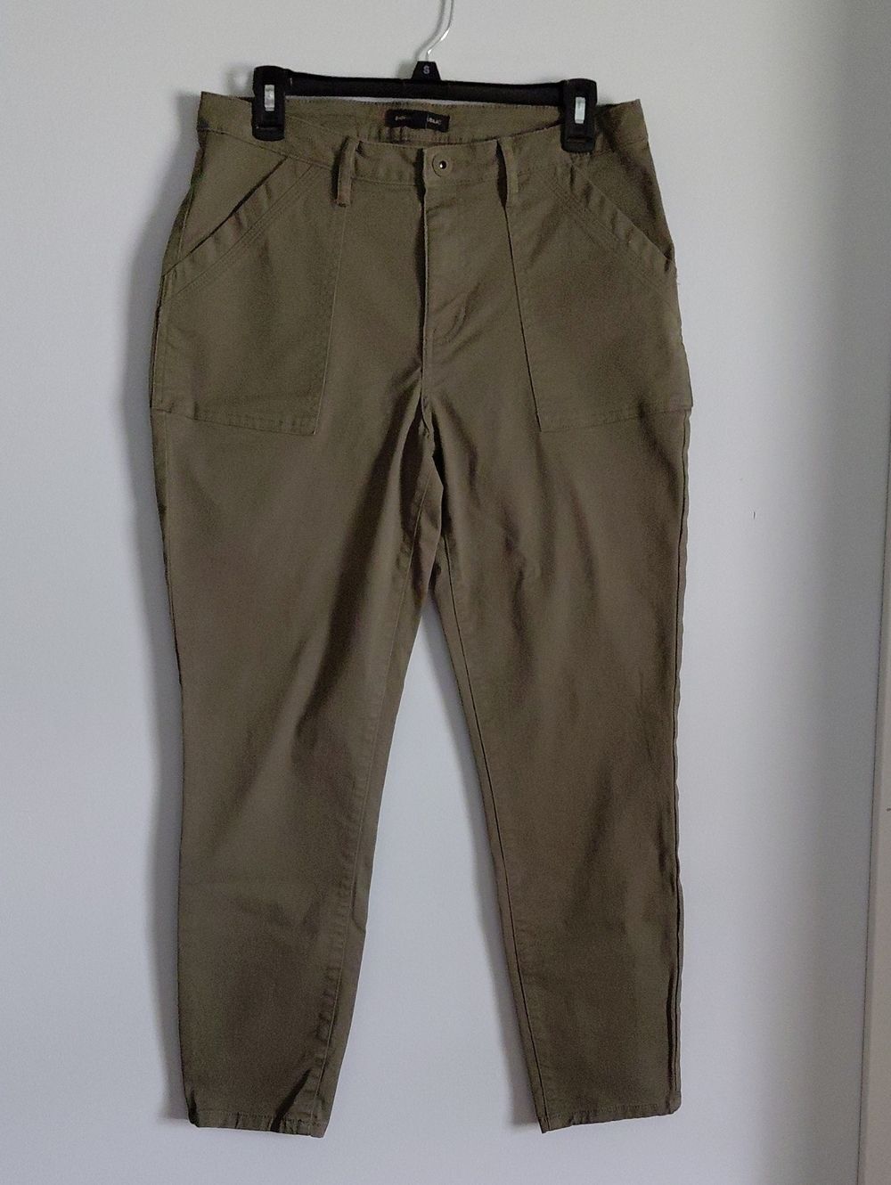 Banana Republic Olive Green Utility Dress Pants Tapered Leg Cotton 10